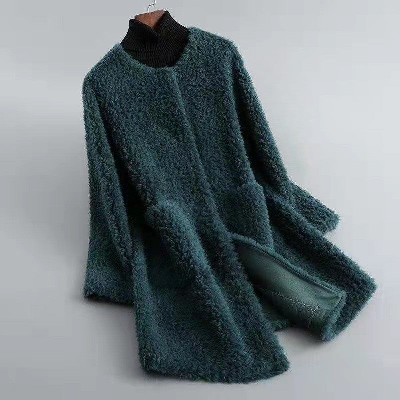 Veronica Wool-Blend Relaxed Fit Coat | Patch Pockets Open Front Coat