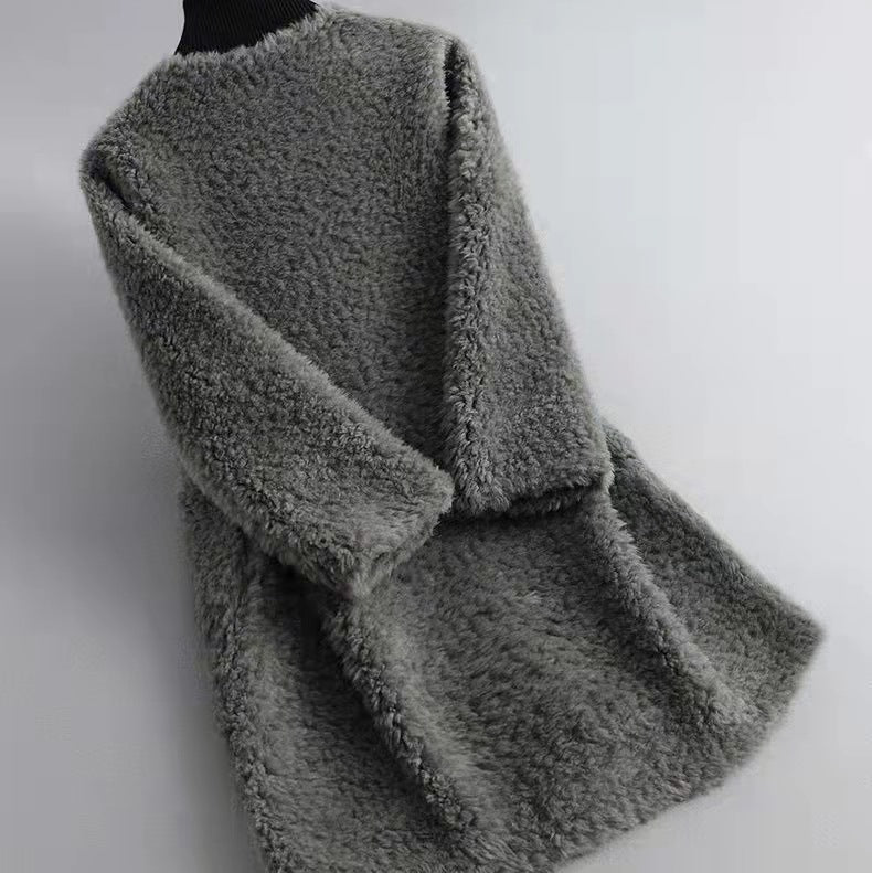 Veronica Wool-Blend Relaxed Fit Coat | Patch Pockets Open Front Coat