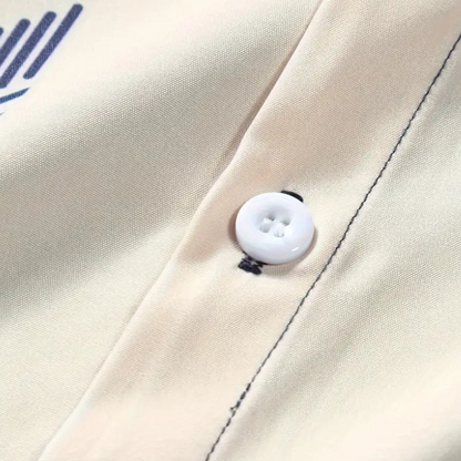 Herre Skjorte - Kortærmet Button-up - Afslappet Pasform - Geometrisk Mønster