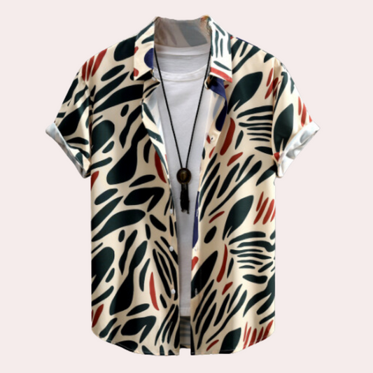 Men's Shirt – Short Sleeve – Relaxed Fit – Breathable Lightweight Fabric – Button Closure