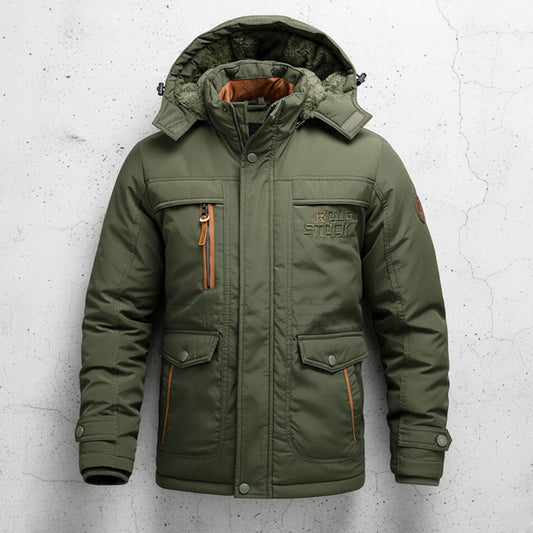 Arthur Hooded Regular Fit Winter Coat | Cargo Pockets Collared Winter Coat