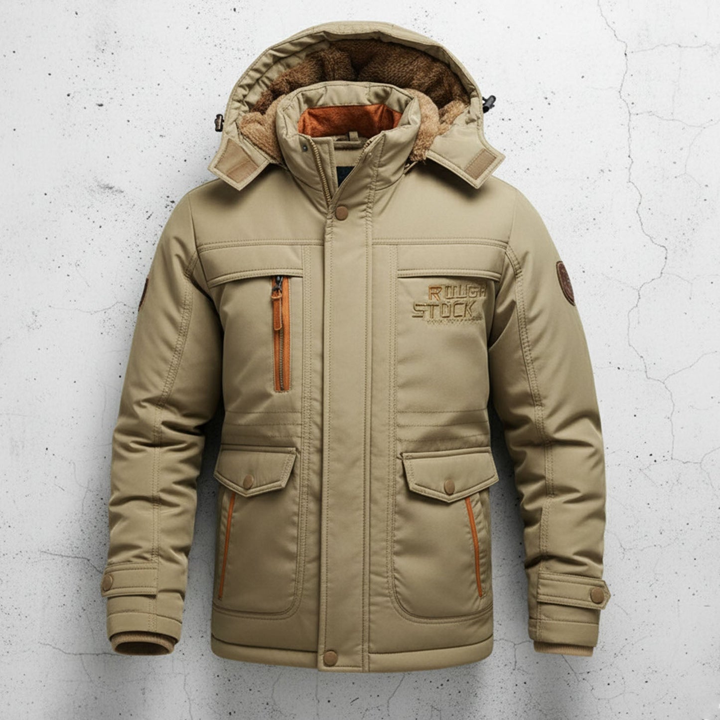 Arthur Hooded Regular Fit Winter Coat | Cargo Pockets Collared Winter Coat