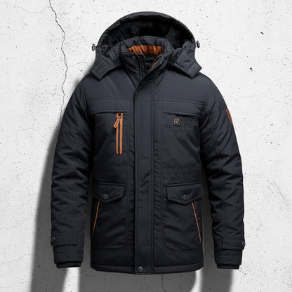 Arthur Hooded Regular Fit Winter Coat | Cargo Pockets Collared Winter Coat