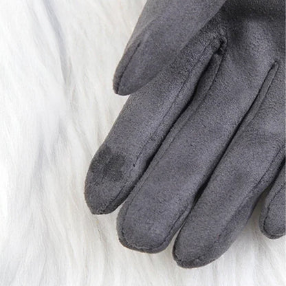 Isla Fur Trim Fitted Winter Gloves | Solid Wrist-Length Winter Gloves