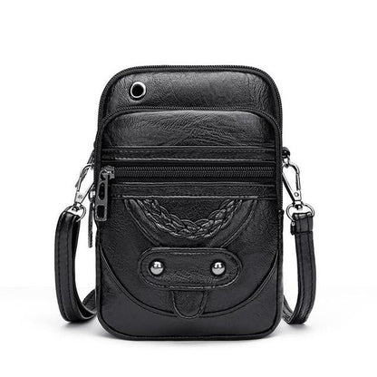 Olivia Structured Crossbody Phone Bag | Braided Detail Stud Embellishment Crossbody Phone Bag