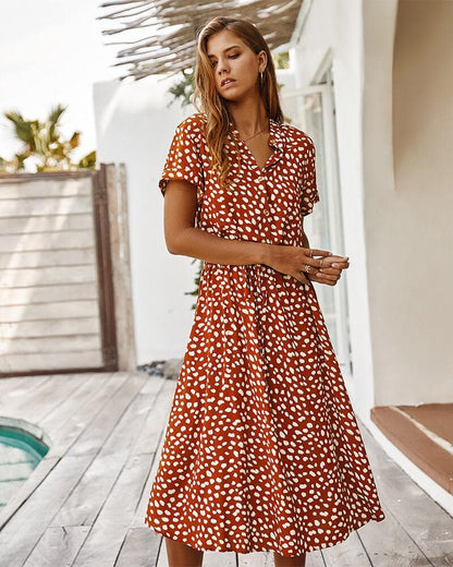 Anaïs - Elegant kjole med leopardprint