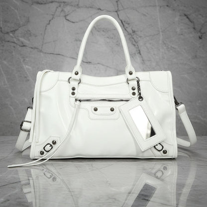 Luna Faux Leather Structured City Bag | Top Handle Shoulder Strap City Bag