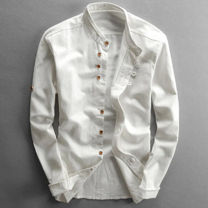 Herreskjorte - Slim Fit - Ståkrave - Langærmet - Stilfuld og Åndbar