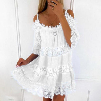 Dress for Women – Off-shoulder – Lace – Light and Airy Fit – Mini Length