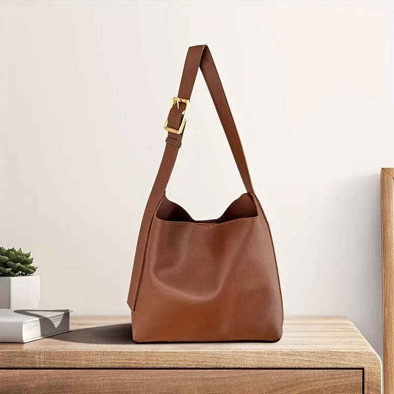 Isla Slouchy Shoulder Bag | Minimalist Buckle Detail Bag