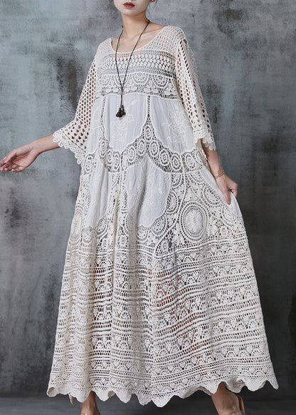 Women's Long Dress – Oversized Fit – Lace Hole – Breathable Luxurious Style