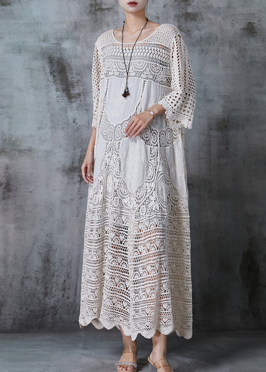 Women's Long Dress – Oversized Fit – Lace Hole – Breathable Luxurious Style