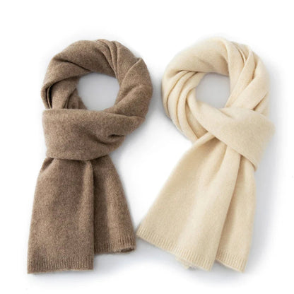 Isla Wool-Blend Ribbed Rectangular Scarf | Solid Long Scarf