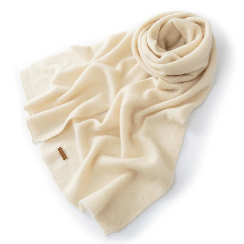 Isla Wool-Blend Ribbed Rectangular Scarf | Solid Long Scarf