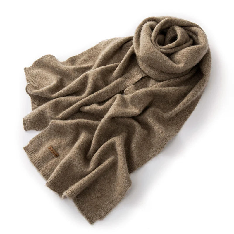 Isla Wool-Blend Ribbed Rectangular Scarf | Solid Long Scarf