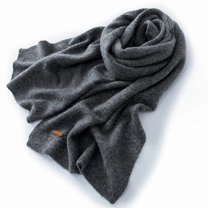 Isla Wool-Blend Ribbed Rectangular Scarf | Solid Long Scarf