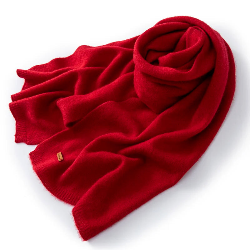 Isla Wool-Blend Ribbed Rectangular Scarf | Solid Long Scarf