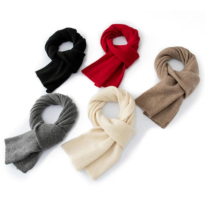 Isla Wool-Blend Ribbed Rectangular Scarf | Solid Long Scarf