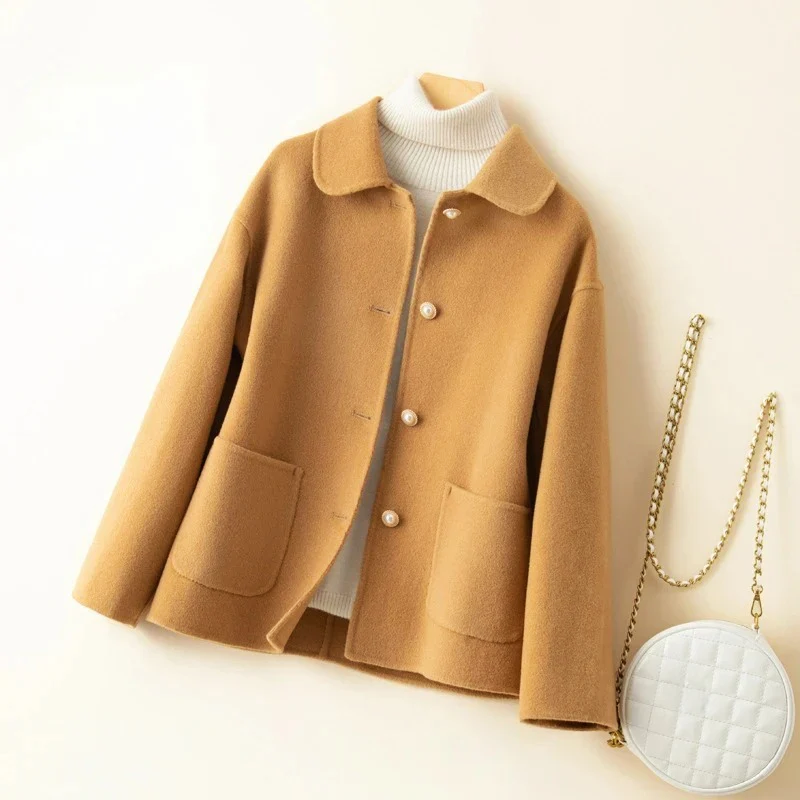Sienna Relaxed Fit Coat | Button Front Rounded Collar Coat