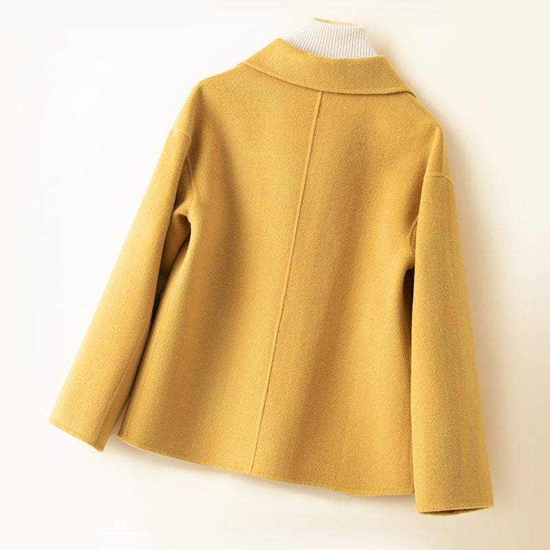 Sienna Relaxed Fit Coat | Button Front Rounded Collar Coat