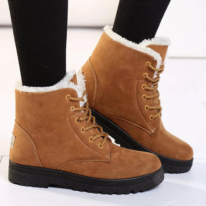 Isla Lace-Up Ankle Boots | Fur Lining Lug Sole Ankle Boots