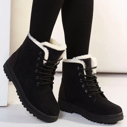 Isla Lace-Up Ankle Boots | Fur Lining Lug Sole Ankle Boots