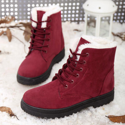 Isla Lace-Up Ankle Boots | Fur Lining Lug Sole Ankle Boots
