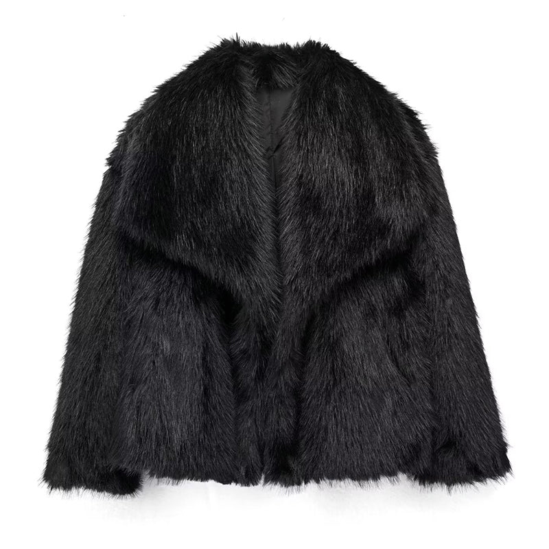 Sienna Fur Trim Relaxed Fit Coat | Oversized Collar Hip-Length Coat