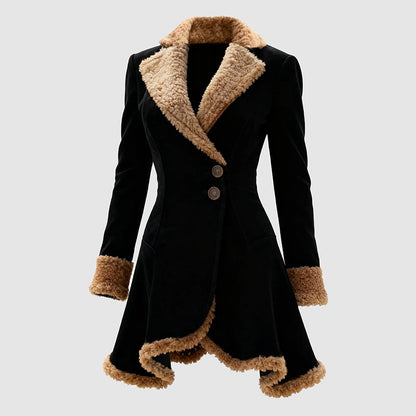 Ivy Tailored Coat | Faux-Fur Trim Button-Front Coat