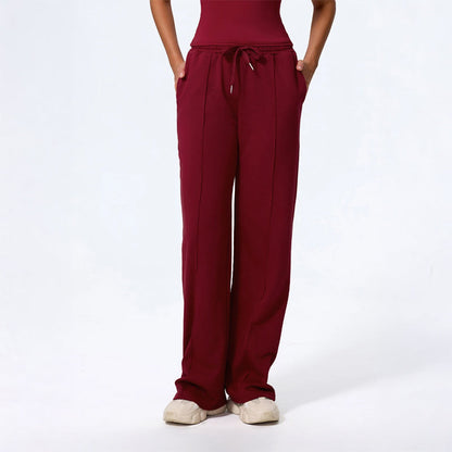 Sienna Wide Leg Lounge Pants | Drawstring Waist Solid Lounge Pants