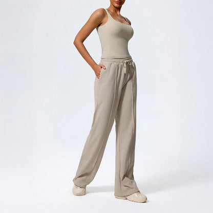 Sienna Wide Leg Lounge Pants | Drawstring Waist Solid Lounge Pants