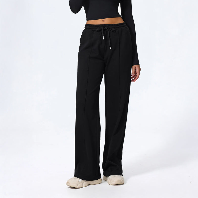 Sienna Wide Leg Lounge Pants | Drawstring Waist Solid Lounge Pants