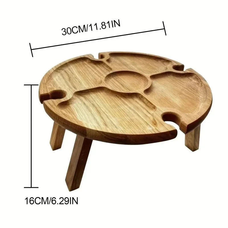 Folding Picnic Table With Integrated Wine Holder