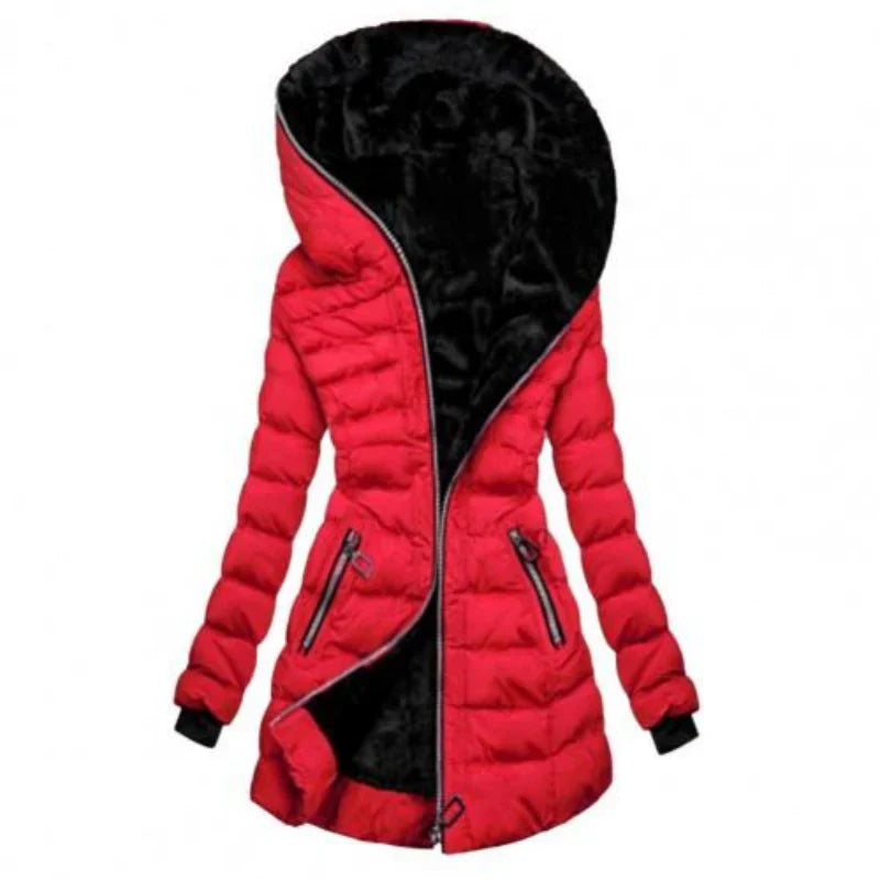 Women’s Jacket - Synthetic - Quilted - Hooded - Mid-Thigh Length