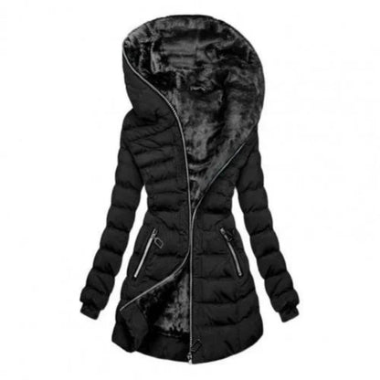 Women’s Jacket - Synthetic - Quilted - Hooded - Mid-Thigh Length