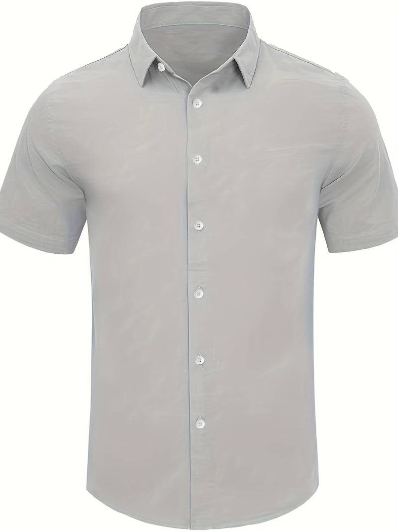 Men's Shirt - Short-Sleeved Button-Up - Classic Collar - Regular Fit - Breathable
