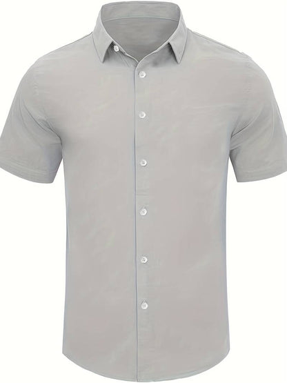 Men's Shirt - Short-Sleeved Button-Up - Classic Collar - Regular Fit - Breathable