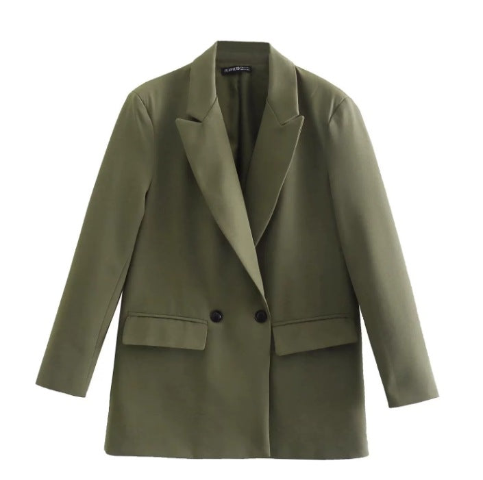 Double-Breasted Women's Blazer - Tailored Fit - Notched Lapel