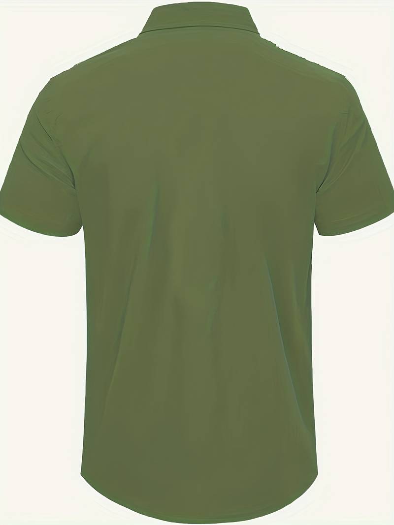 Men's Shirt - Short-Sleeved Button-Up - Classic Collar - Regular Fit - Breathable