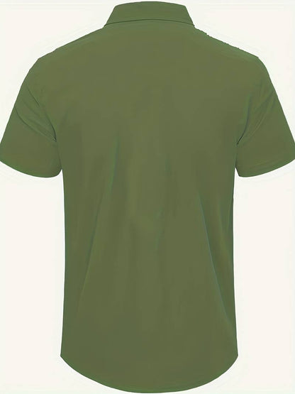 Men's Shirt - Short-Sleeved Button-Up - Classic Collar - Regular Fit - Breathable