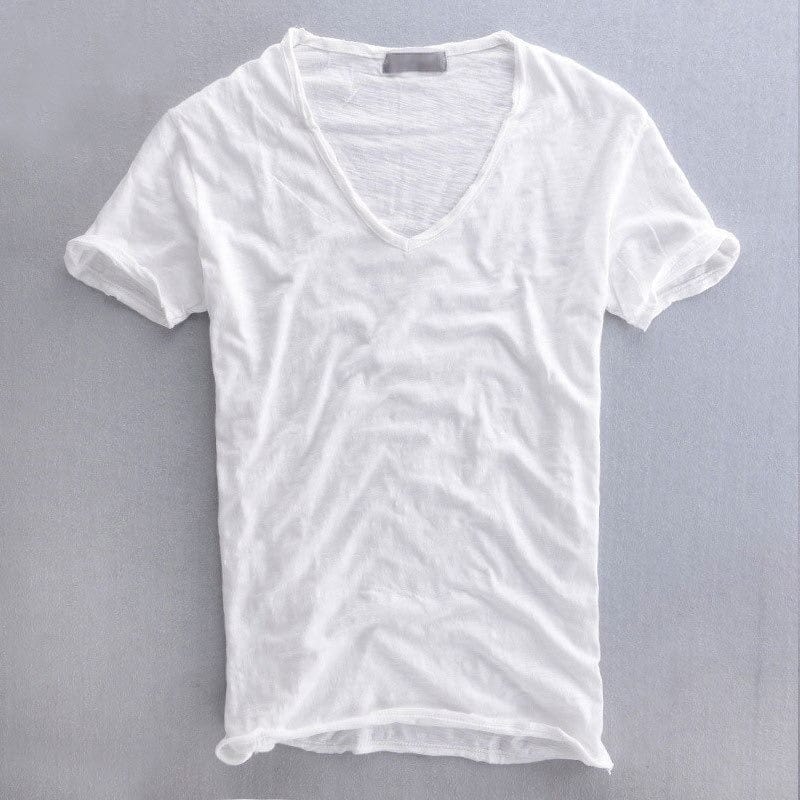 Men's T-shirt – V-neck – Soft Knit – Standard Fit – Short Sleeves – Breathable