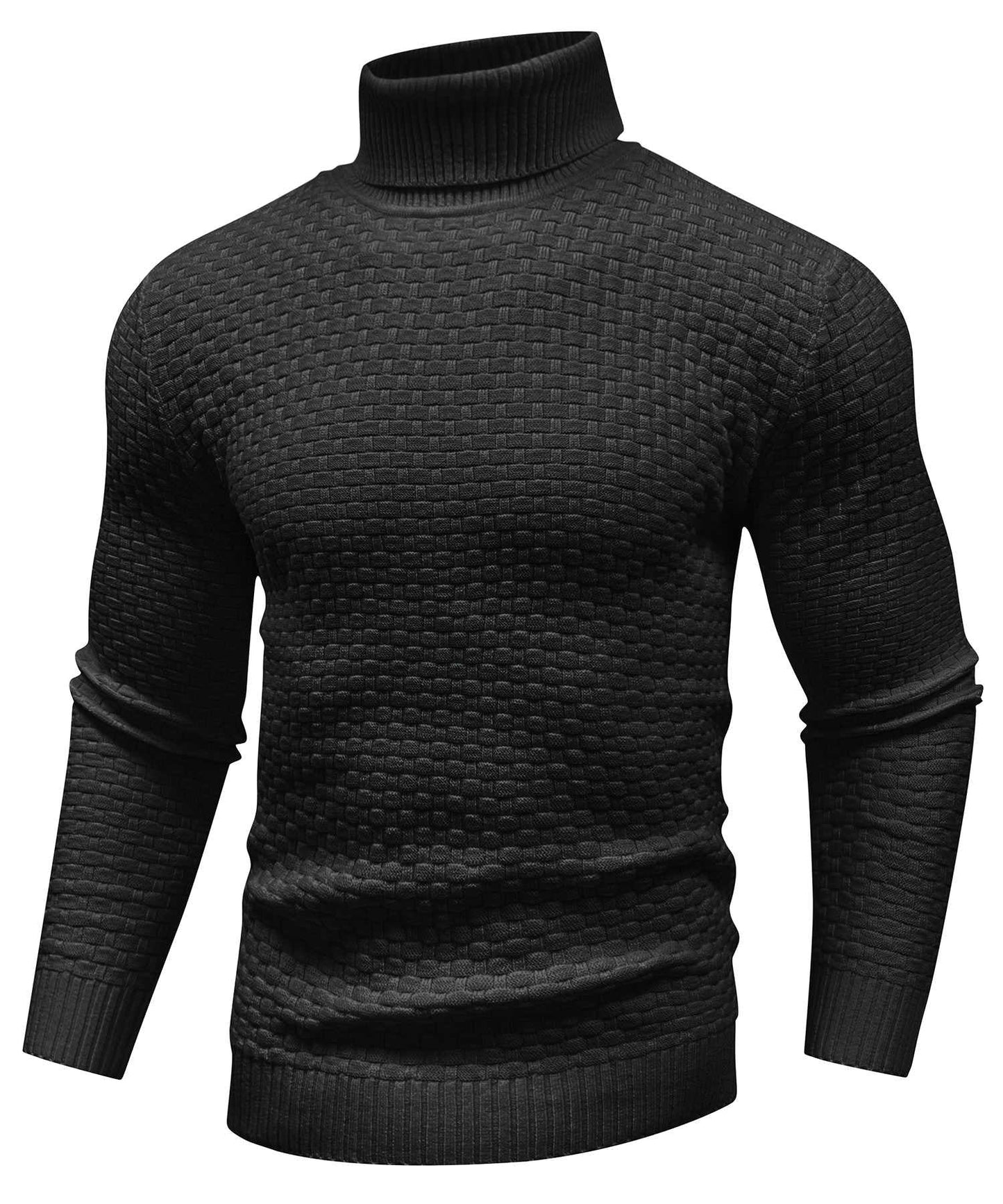 Arthur Slim Fit Turtleneck Sweater | Geometric Pattern Long Sleeve Sweater