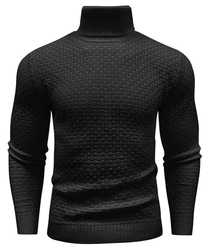 Arthur Slim Fit Turtleneck Sweater | Geometric Pattern Long Sleeve Sweater