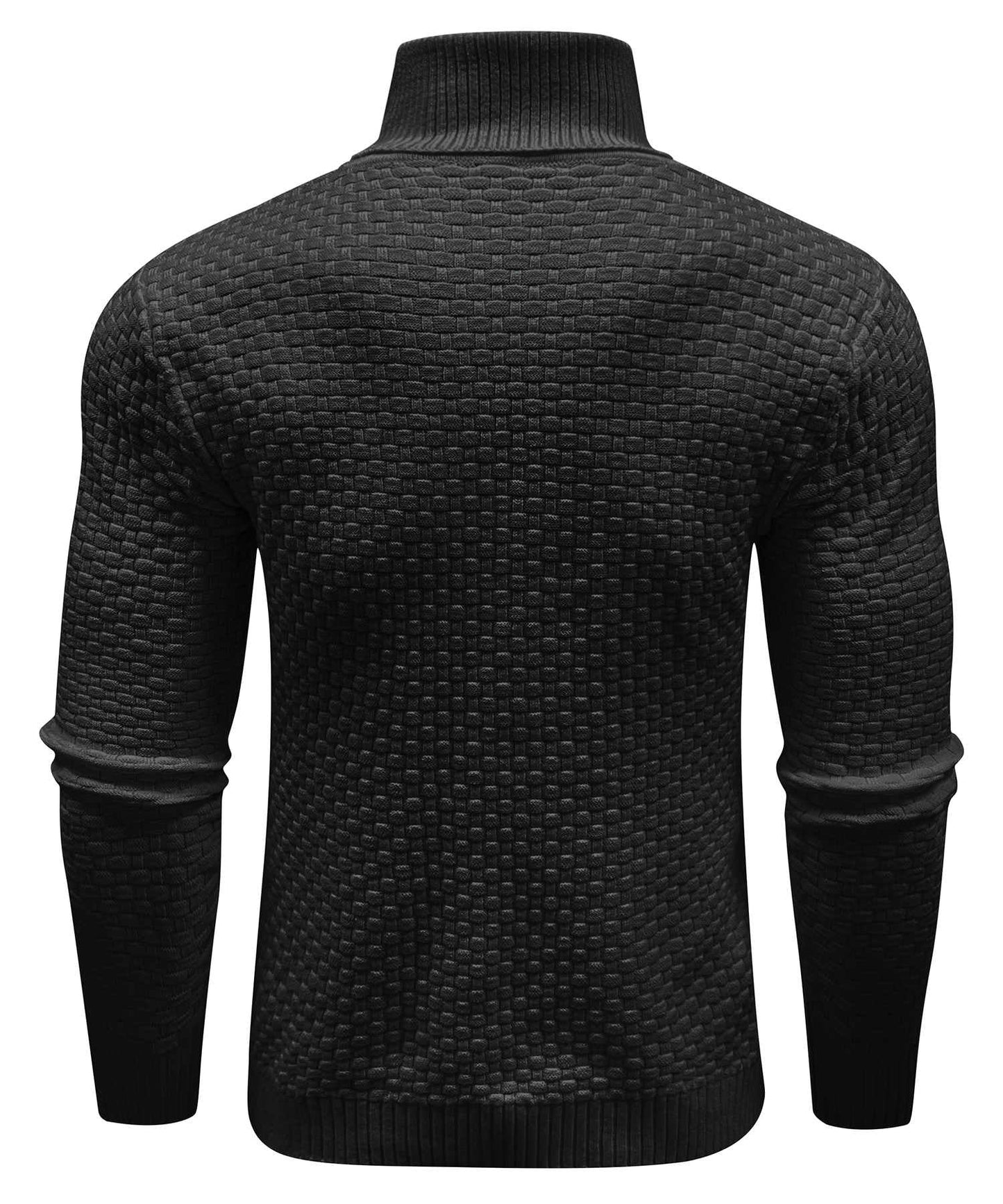 Arthur Slim Fit Turtleneck Sweater | Geometric Pattern Long Sleeve Sweater