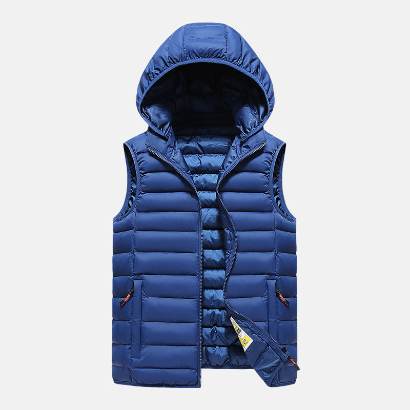 Men's vest - Lightweight padded hooded waistcoat - Autumn winter