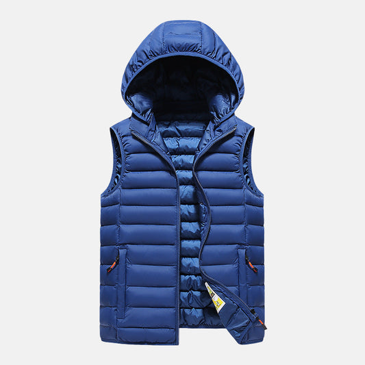 Men's vest - Lightweight padded hooded waistcoat - Autumn winter