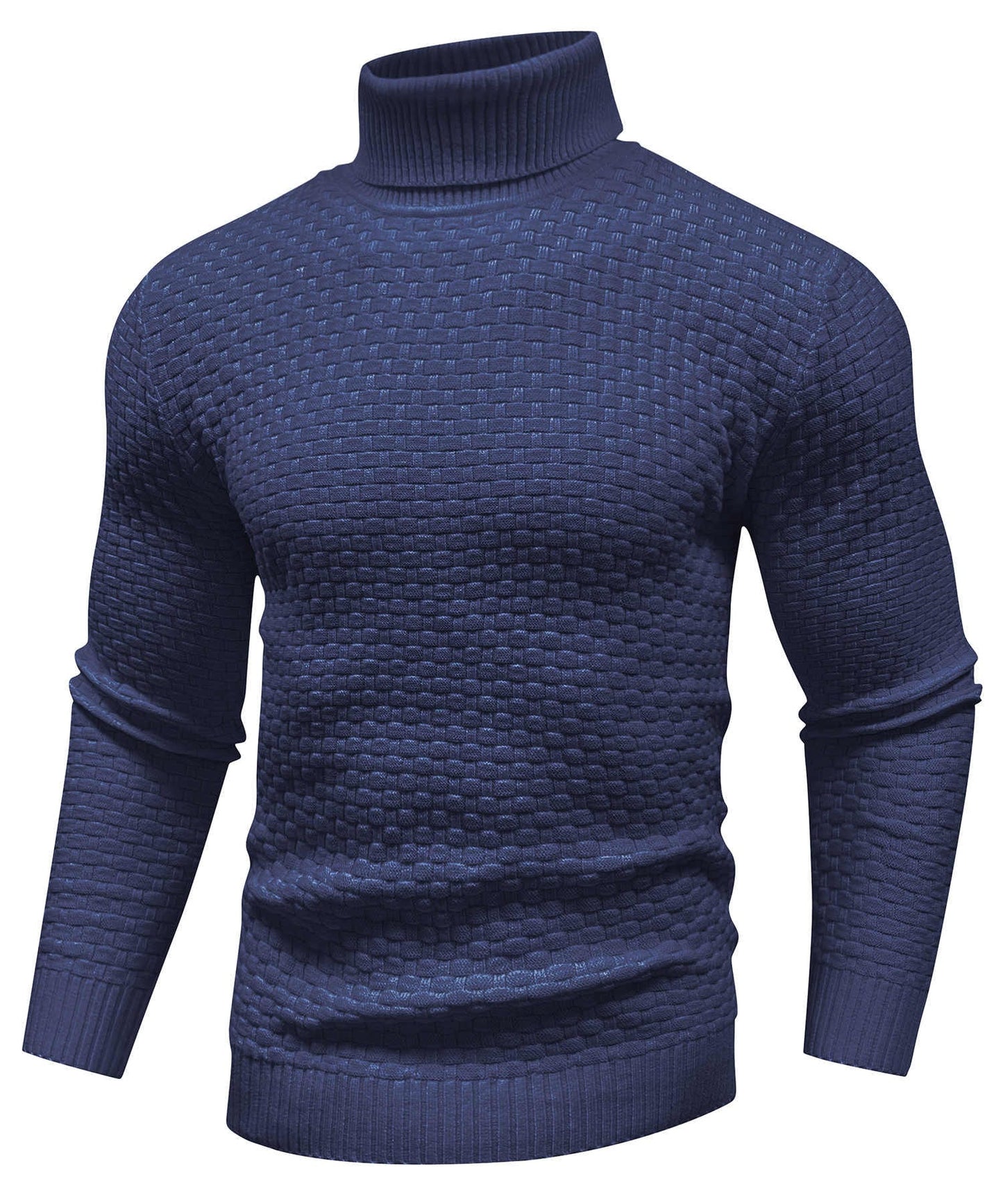 Arthur Slim Fit Turtleneck Sweater | Geometric Pattern Long Sleeve Sweater
