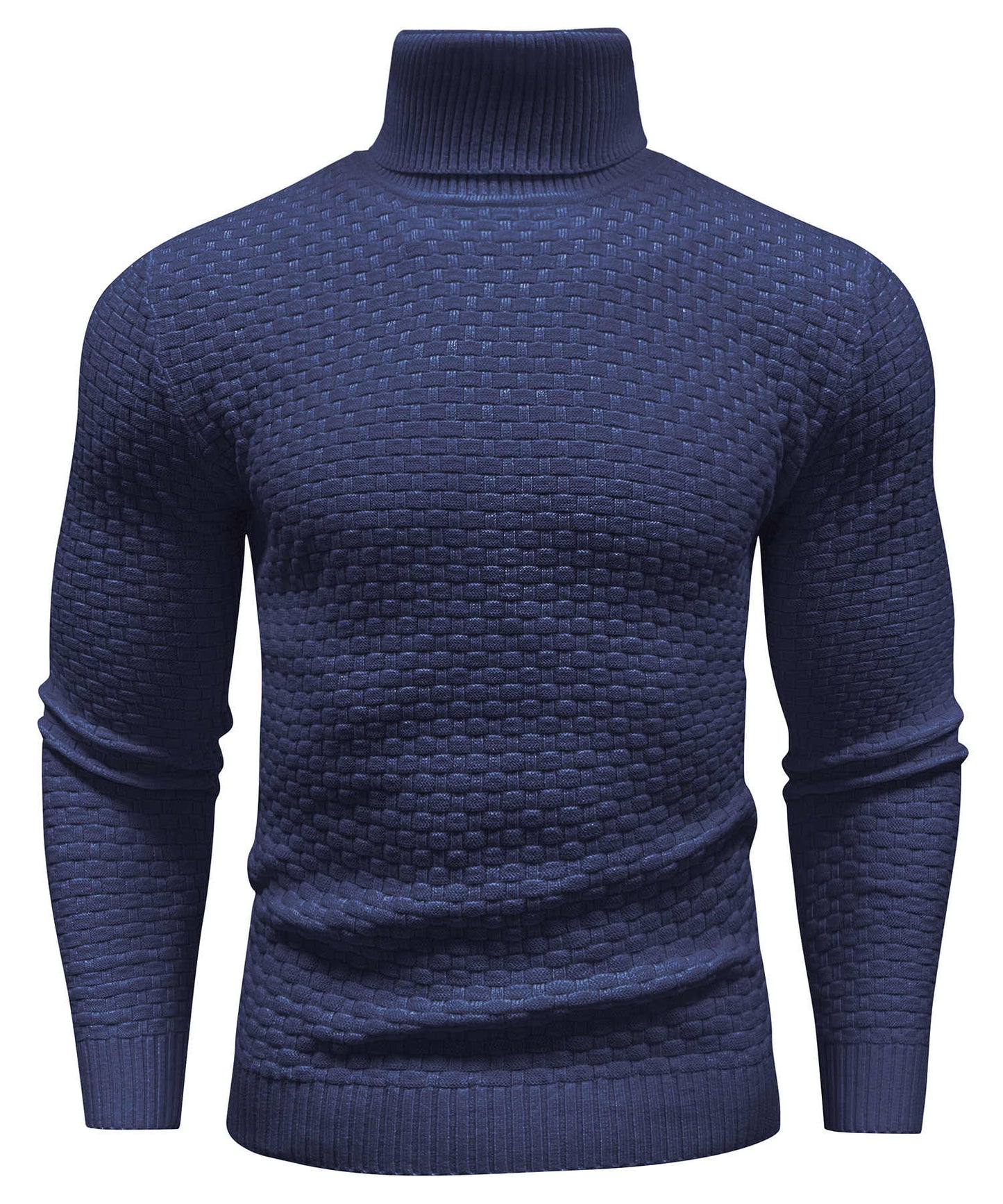 Arthur Slim Fit Turtleneck Sweater | Geometric Pattern Long Sleeve Sweater