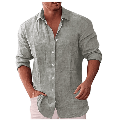 Men's Shirt – Relaxed Fit – Lightweight and Breathable – Long-Sleeved Button Closure