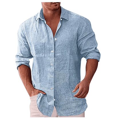 Men's Shirt – Relaxed Fit – Lightweight and Breathable – Long-Sleeved Button Closure